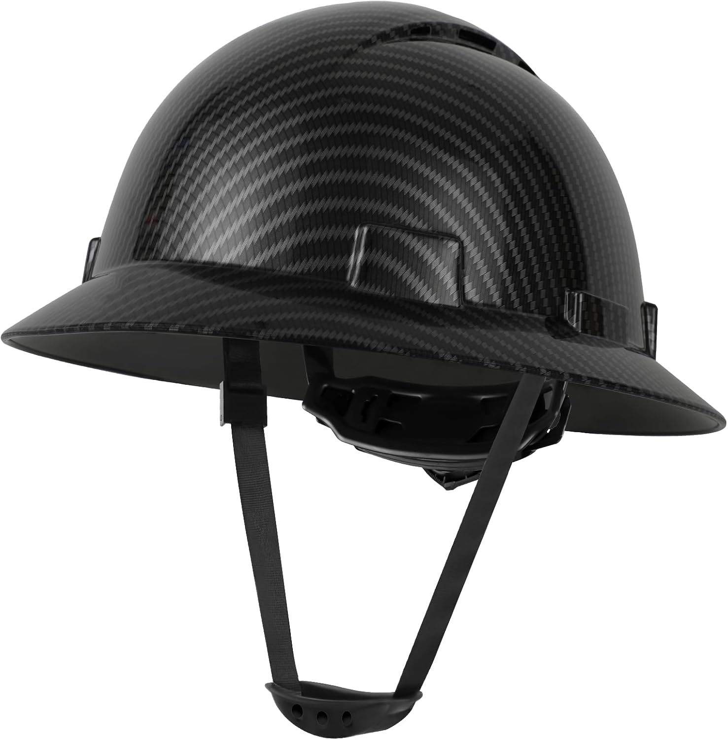 HDPE Full Brim Hard Hat, Construction Safety Helmet with Vented Holes, 6 Point Adjustable Ratchet Suspension, ‎Meets ANSI/ISEA Z89.1, Water Transfer Printing