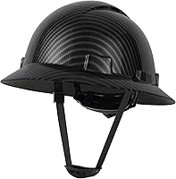 Vista 2 de Casco duro de ala completa HDPE, casco de seguridad de construcción con orificios ventilados, suspensión de trinquete ajustable de 6 puntos, cumple