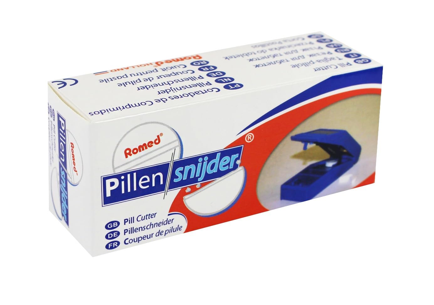 Romed Pill Cutter PC-480 Medicine Splitter 1 Compartment Blue Stainless Steel