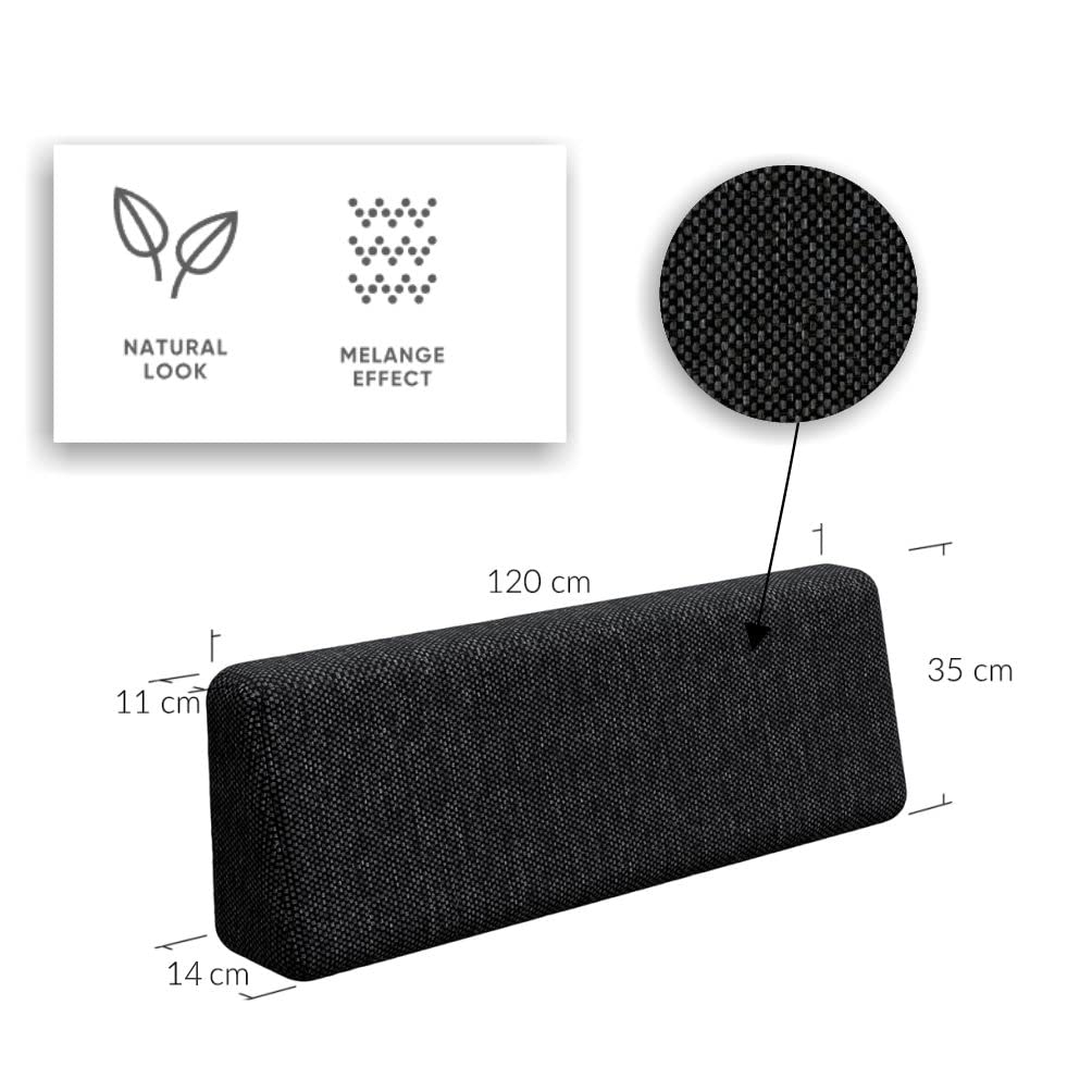 Gutekissen® Cojines de Palet, Cojines de jardín PFBG (Respaldo 120x35, Grafito)