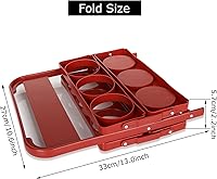 Vista 3 de Grubhub - Portabidoras de bebidas de plástico con asa, 3 unidades, plegable, de plástico, para 6 tazas, reutilizable, para entrega de botellas