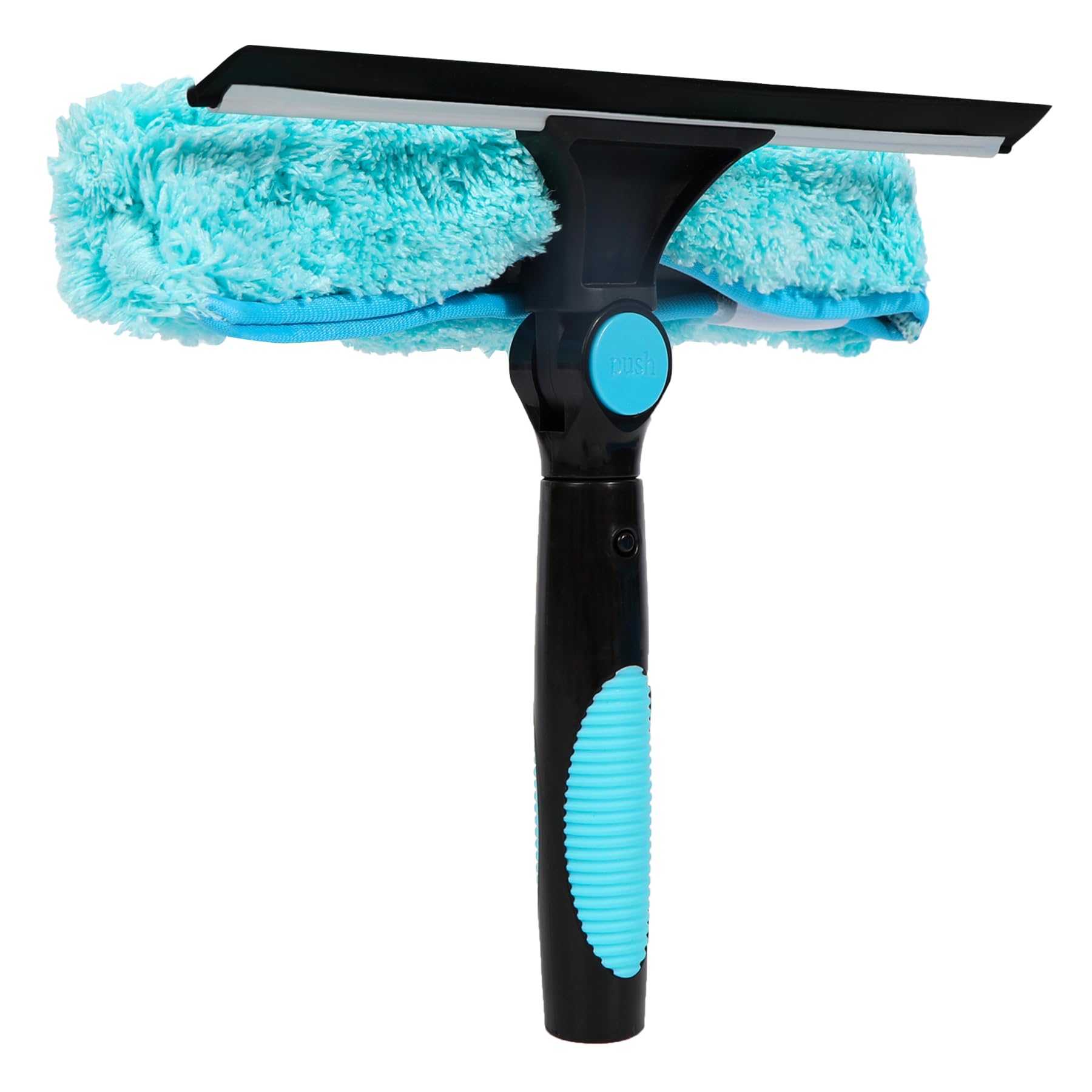 campMaxProfessional Extendable Window Squeegee Blade with Microfiber Scrubber – 2-in-1 Heavy Duty Glass Cleaner for Home, Car, Shower & Mirrors – 10" Streak-Free Rubber Blade, Pole Compatible