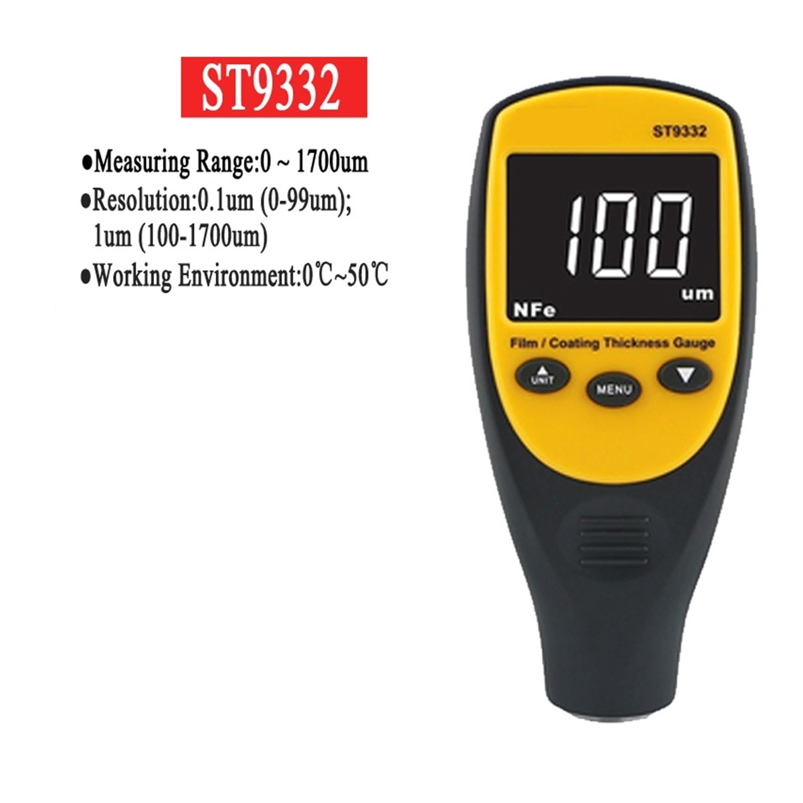 Twardościomierz ST9332 Cyfrowy Miernik Grubości Powłoki Tester Lakieru Samochodowego Miernik Detektor Farby 0~1700μm Lakier Samochodowy