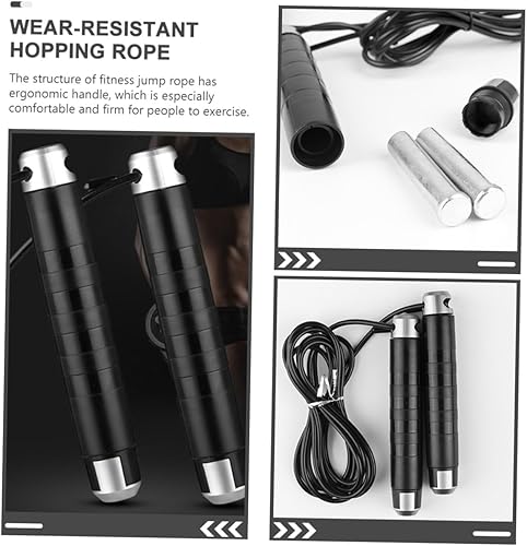 Miniatura 7 de Yardwe Cuerda de saltar con peso al aire libre con mango antideslizante para ejercicio de fitness y entrenamiento de resistencia, adecuada para