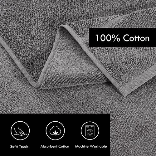 Vera Wang Bath Towels Set Luxury Cotton Bathroom Decor, Highly Absorbent & Low Linting, 6 Piece, Charcoal