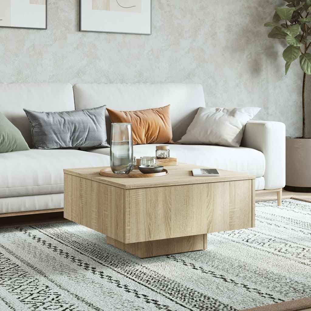 Générique Couchtisch, Eiche Sonoma, 60 x 60 x 31,5 cm | Robuste Oberseite, Pflegeleicht mit feuchtem Tuch abwischbar, stabil und langlebig, für Wohnzimmer