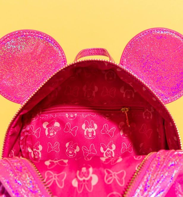 Loungefly Disney Minnie Mouse Glitter Sparkle Womens Double Strap Shoulder Bag Purse4