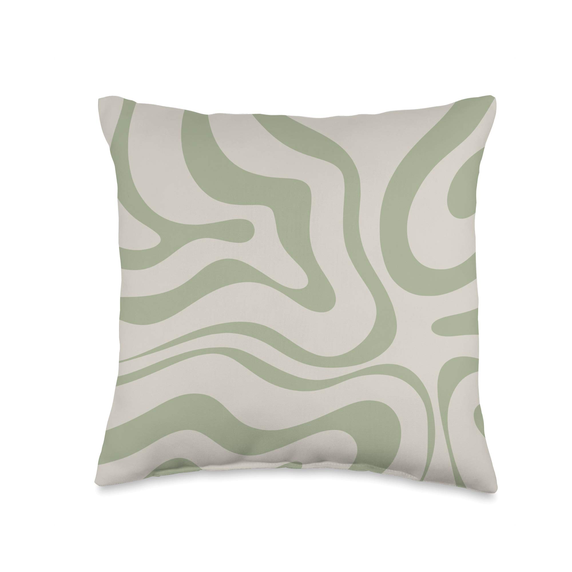 Swirls 60s 70s Aesthetic Throw Pillow