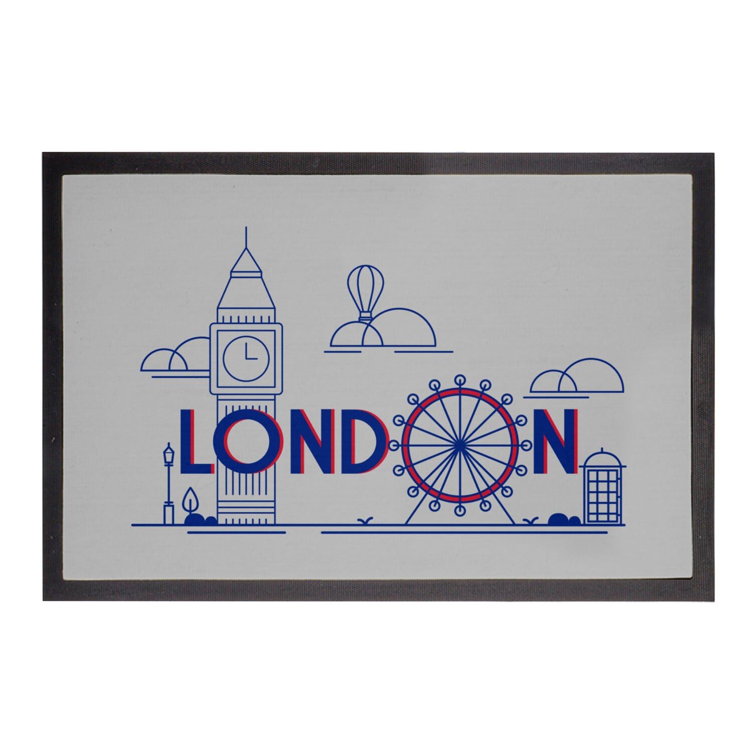 Paillasson gris London 60x40cm fini les traces de pas tapis entrée anti-boue