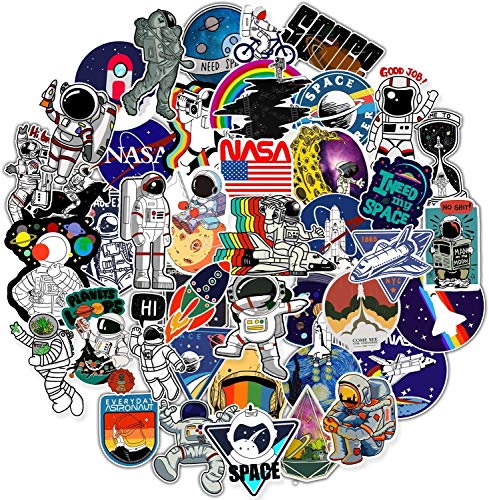 100pcs Space Stickers for Water Bottle, Laptop - Waterproof Vinyl NASA Pack, Space Theme Gifts for Adults, Teens, Kids, Boys - for iPad, MacBook, Skateboard Decals - Thumbnail 2