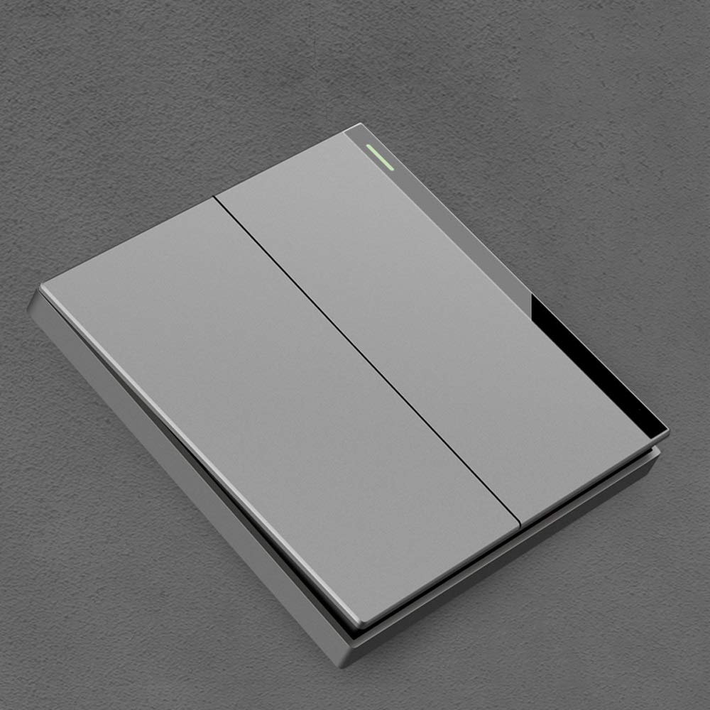Interruptor de luz,Interruptor de luz táctil, Interruptor de llave integrado Interruptor de luz de panel grande sin bordes Interruptor basculante cepillado de moda con luz indicadora LED (Color: panel