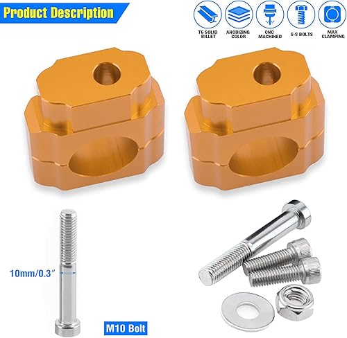 Miniatura 7 de Elevadores de manillar de motocicleta de 1 18 pulgadas, soportes de abrazadera de manillar de 1.102 in para 110 cc, 125 cc, 150 cc, 200 cc, ATV