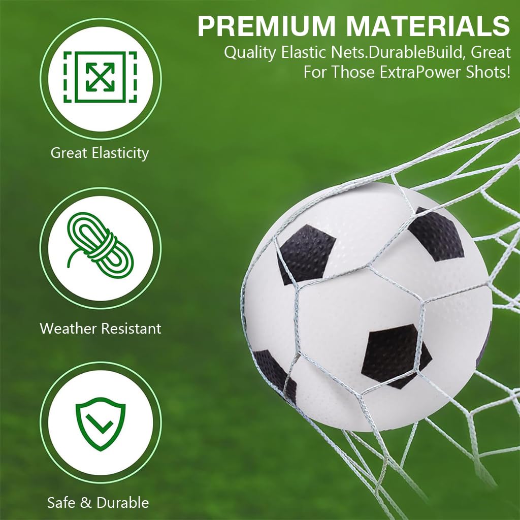 PROBEROS® Cotton Football Goals Kit Set of 2Pcs, Goal Target Nets DIY Assembly Small Outdoor Game with Inflatable Ball Toy & Manual Pump Indoor & Outdoor, Black - Image 4 thumbnail