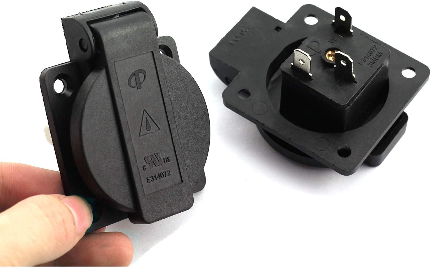 Gеt Dіѕсоunt оƒƒеr RuiLing 2-Pack US Standard Water-Proof Power Outlet 3-Hole Socket AC 15A 125V Panel Mount Dust-Proof Industrial Electrical Female Plug Power Connector
