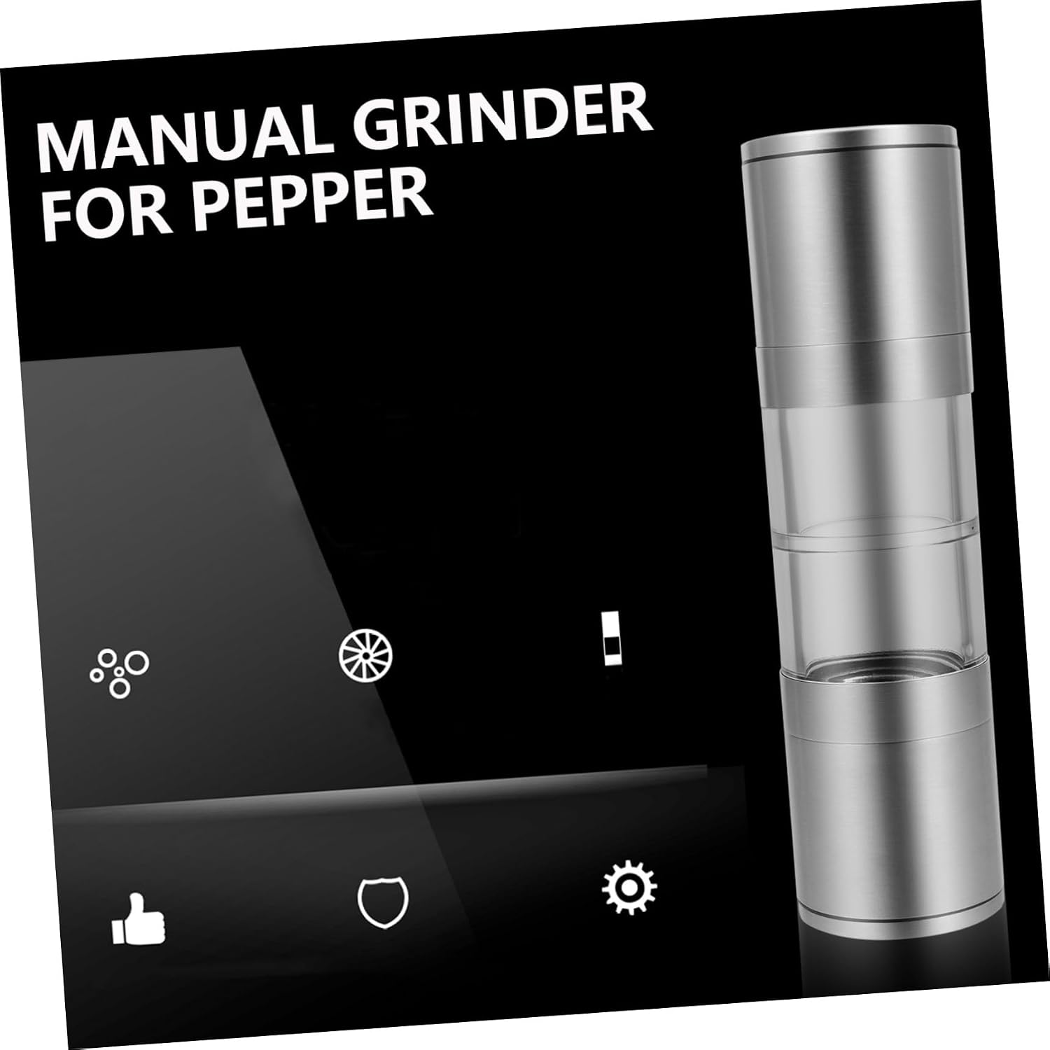 Manual Pepper Grinder Pepper Mill Container Home Kitchen Gadget for Spices