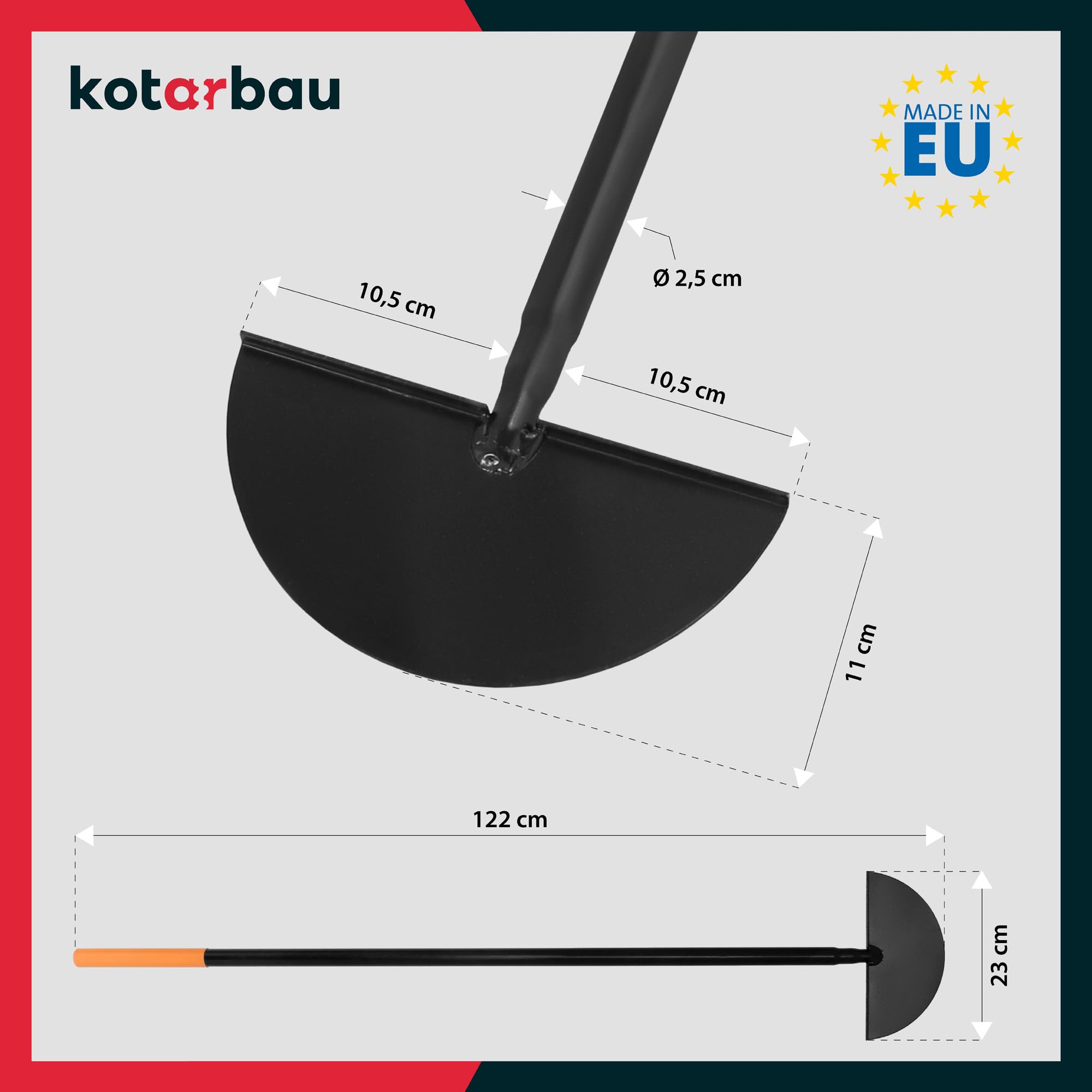 KOTARBAU® Coupe-Gazon | La Pelle en T Est en Acier Et Le Tige en Métal De 122 Cm | Dresse Bordure | Coupe-Bordures Manuels | Coupe Bordure Manuel | Dresse Bordure Manuel | Coupe Bordure Manuelle