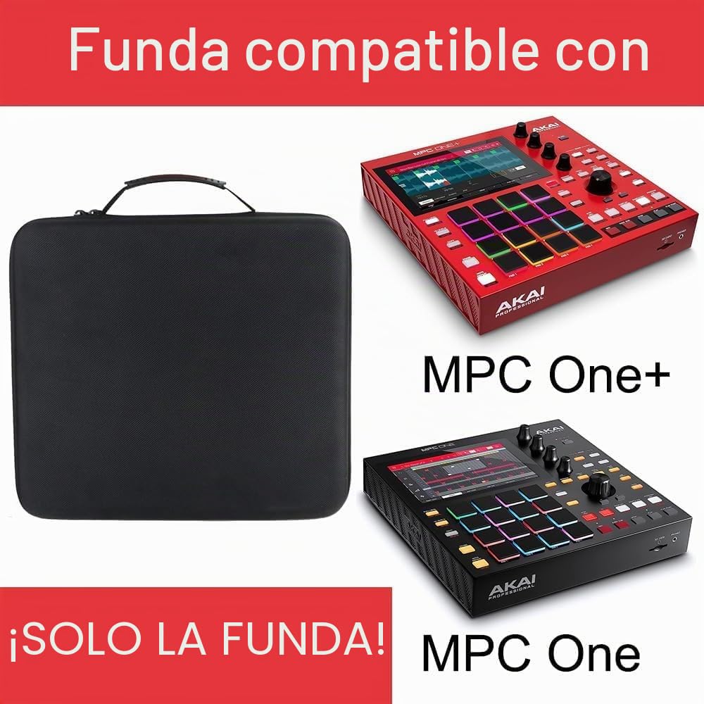 co2CREA Funda protectora rígida para Akai Professional MPC One/MPC One+ máquina de tambor independiente, Negro, Medio, Funda con controlador y cable