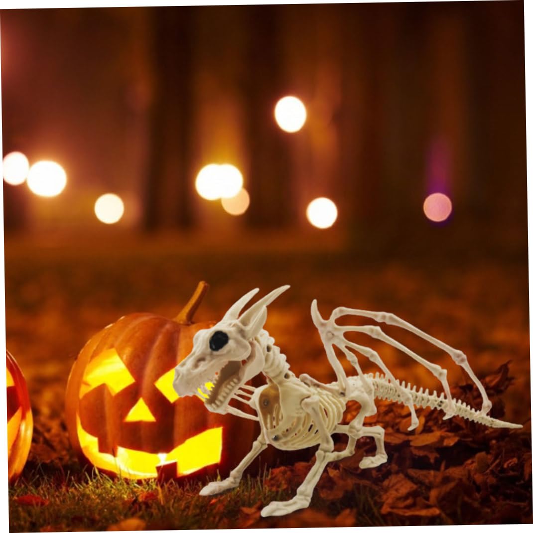 Snner Decoraciones de Halloween decoración de Esqueleto de dragón plástico Vidas alguacy Dragon Esqueleto de dragón de Miedo Adorno de Huesos de Animales.