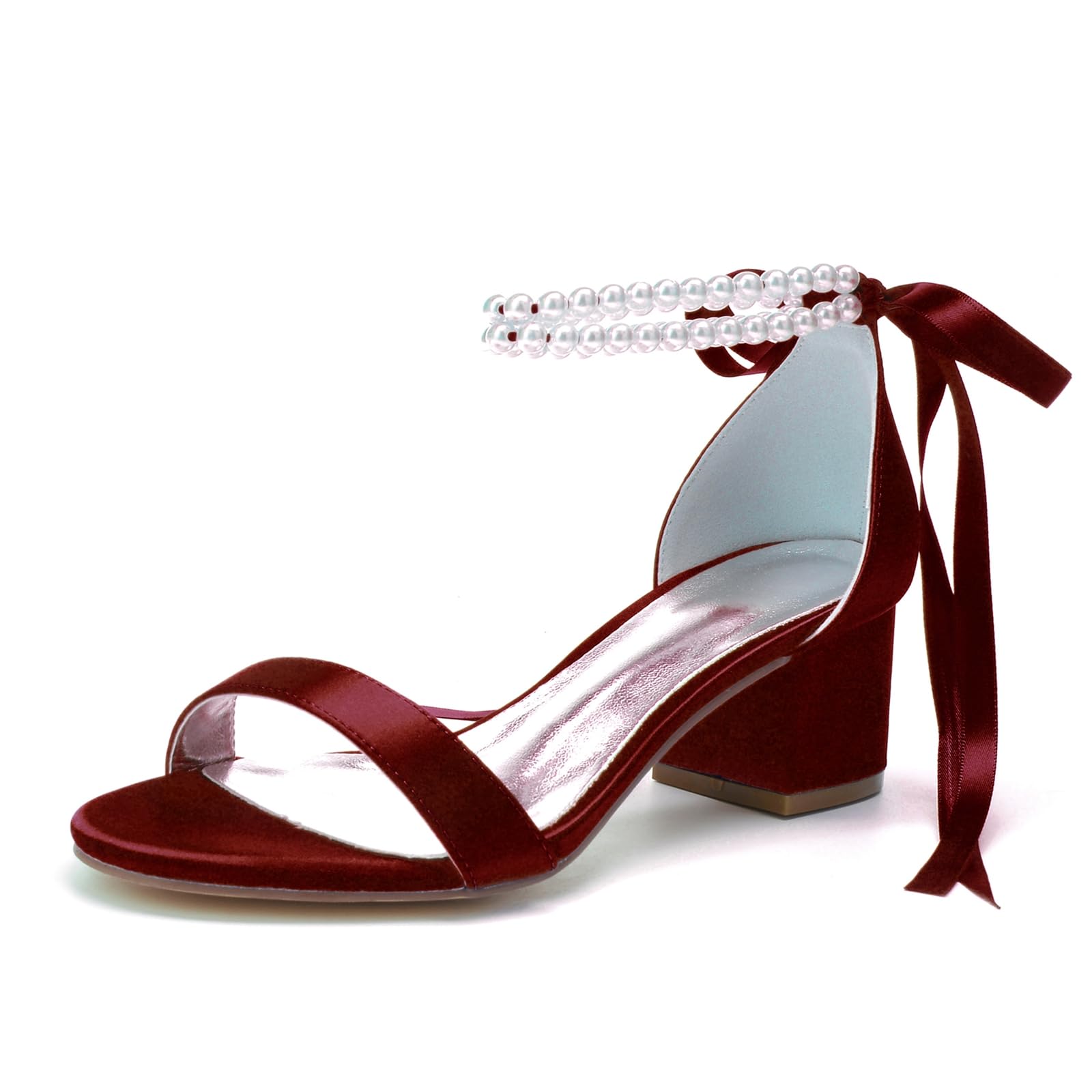 Mujer Zapatos de boda con cuentas Sandalias de noche de tacón bajo