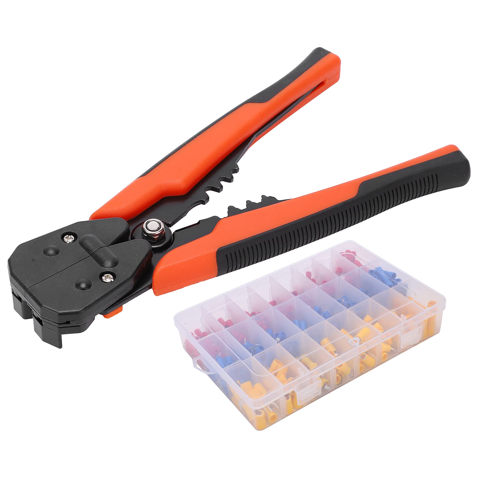 Kit profesional de 400 conectores de terminales de cable con pelacables, 3 colores y varios tamaños para proyectos de cableado eléctrico automotriz y marino.