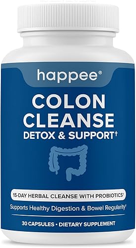 Limpiador de colon y desintoxicación para apoyo a la pérdida de peso, pastillas de limpieza de colon de 15 días y probióticos de apoyo intestinal