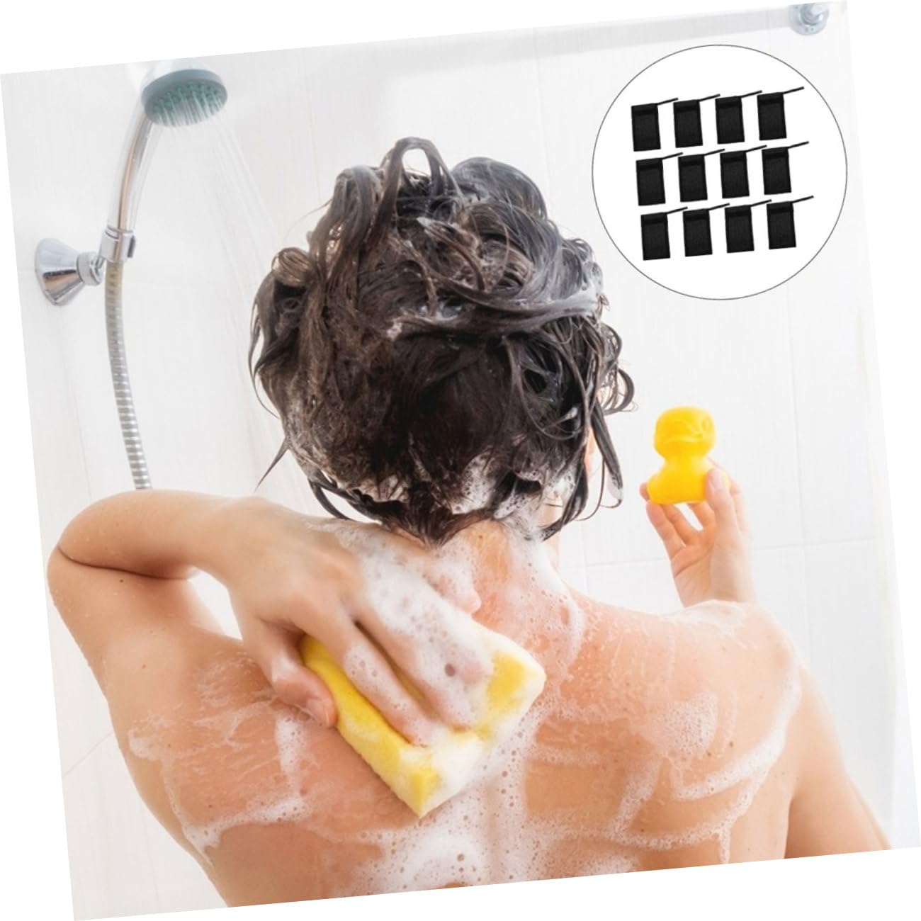 10 Pack Black Nylon Fiber Soap Foaming Pouches for Shower Use