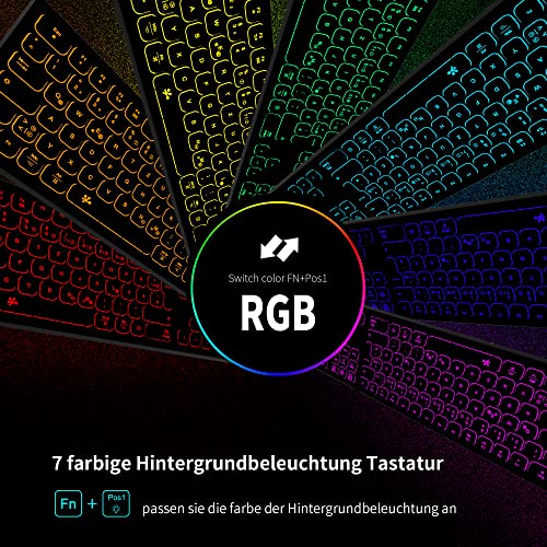 Kabelgebundene USB-Tastatur Slim - Aluminiumgehäuse Numerische Tastatur RGB-Tastatur mit Hintergrundbeleuchtung Kompatibel mit iMac (2016 und 2017 iMac, iMac Pro und mehr) und PC (Space Grey) – Bild 3