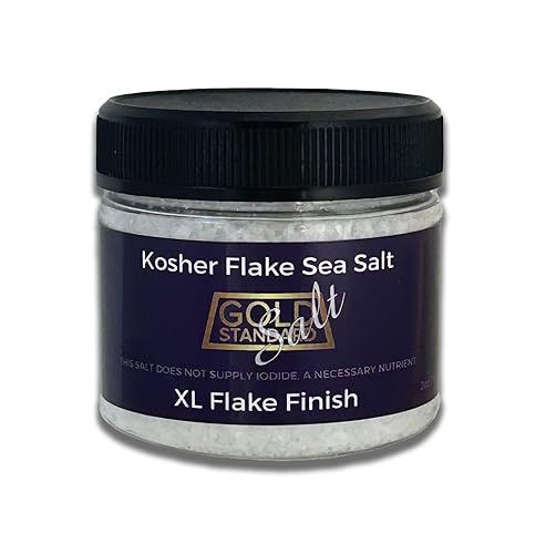 Sal marina en escamas con certificación Kosher, escamas extra grandes, sal de acabado, 2 onzas