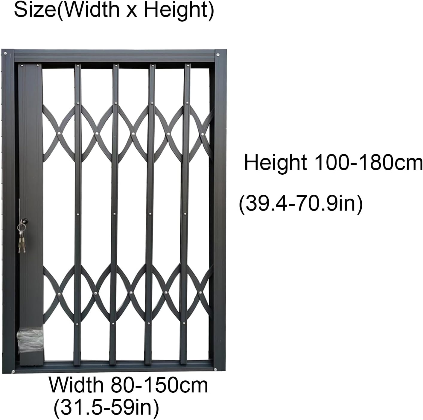 Customizable Aluminum Sliding Window Security Bars, Folding Anti-Burglary Fence for Outdoor Use, Durable Window Guard for Dormitory (110x100cm)