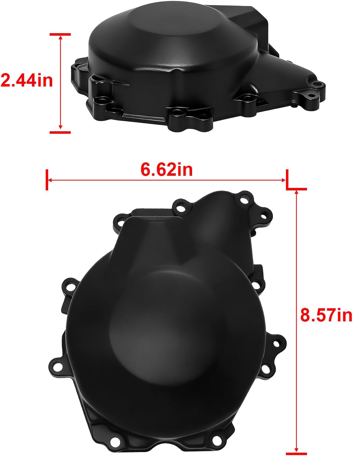 Left Engine Crankcase Stator Cover for Yamaha YZF R6 2003-2005, R6S 2006-2010, Black