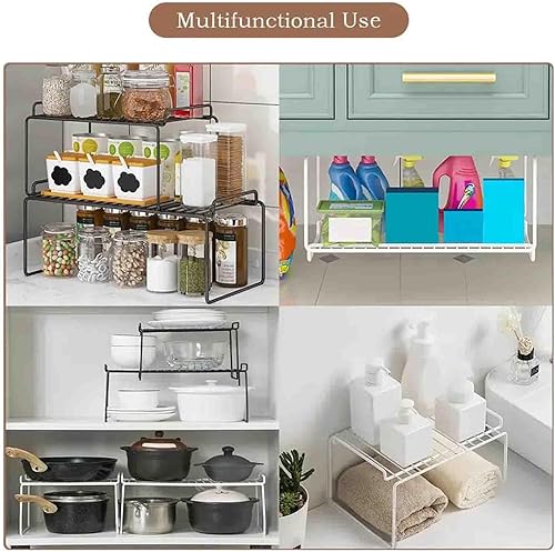 Miniatura 6 de 2 Pack Hanging Bathroom Washbasin Organizer Metal Cosmetic Holder Kitchen Counter Organizers Multi-Purpose Rack for Kitchen (Black)