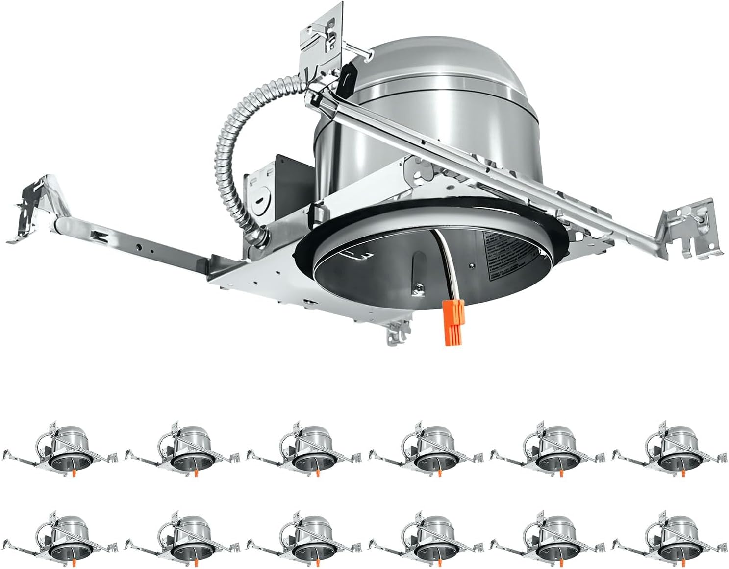 mw Lighting 24 Pack 6 inch Recessed Lighting Housing Can Light New Construction, Air Tight Ceiling Can with TP24 Connector 120-277V, IC Rated, ETL Listed