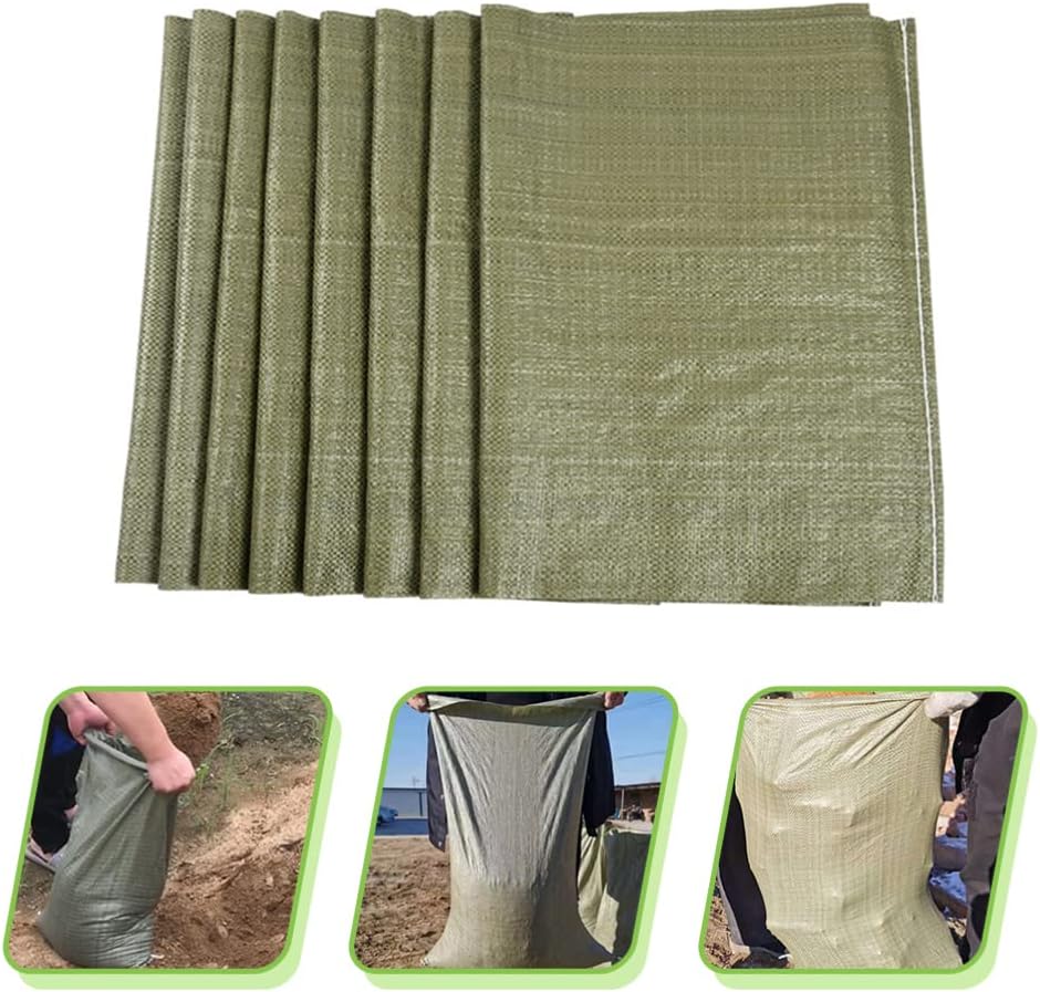 Yardwe 8pcs Lawn Garden Bags Large Reusable Storage Bags Reusable Yard Leaf Waste Bag Gardening Storage Bag Weave Patio Bag for Shipping Construction Waste Olive Green : Patio, Lawn & Garden