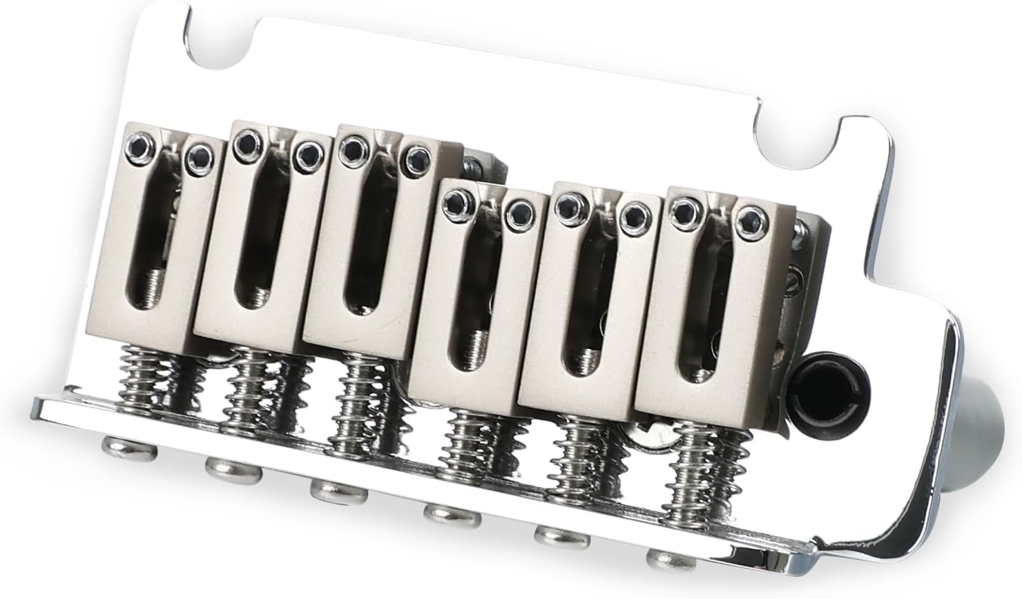 52.5mm Electric Guitar Bridge Chrome 2-Point Tremolo Bridge with Stainless Steel Plate and Zinc Alloy Saddles Electric Guitar Parts for 6 String Strat Stratocaster