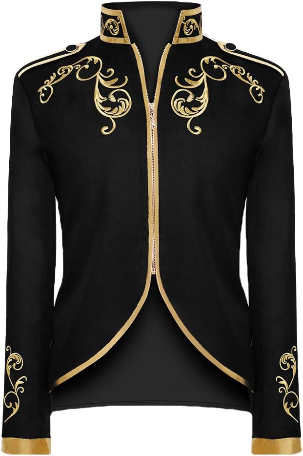 Men's Fashion Palace Prince Gold Embroidered Jacket Court Uniform costume