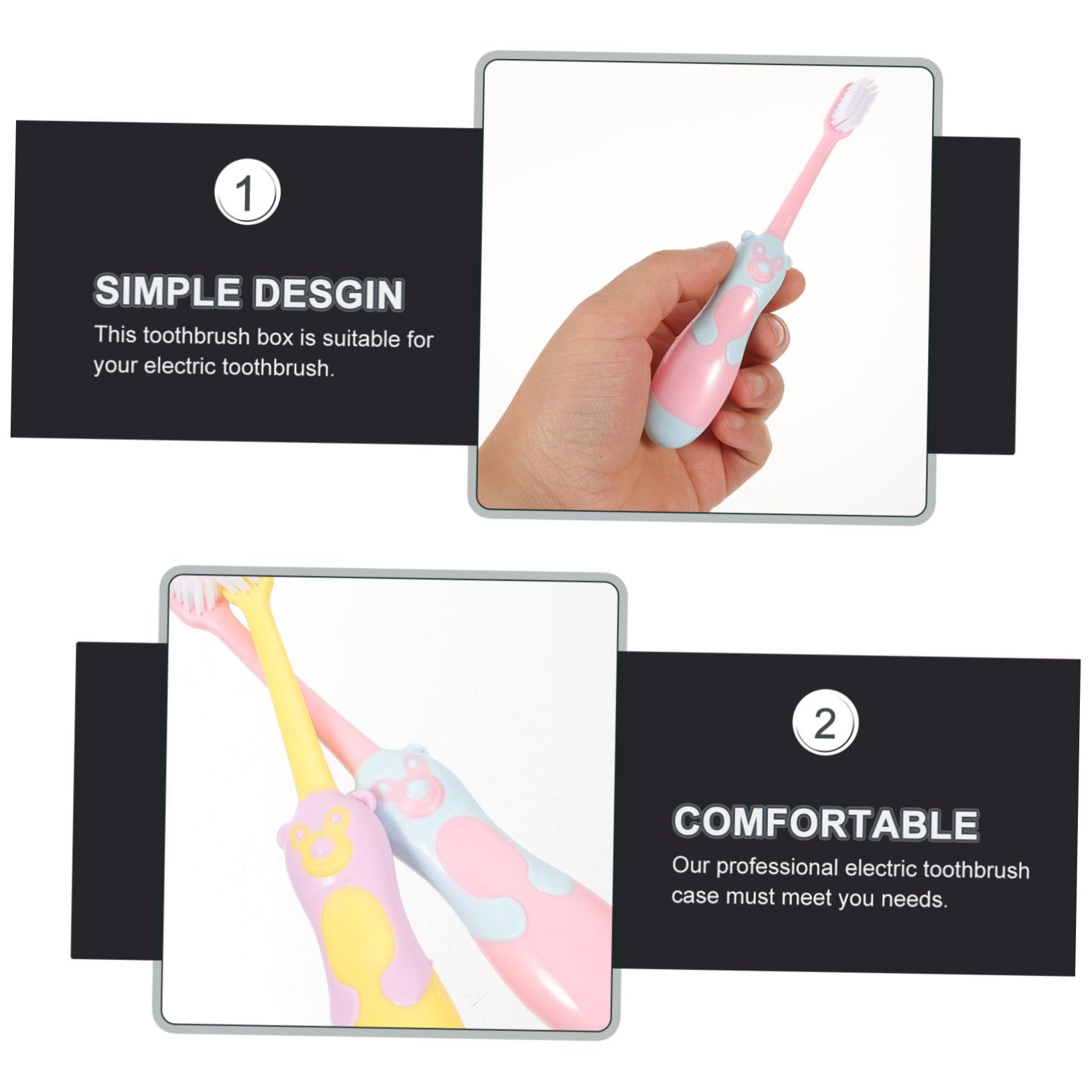 3 Series Cepillos De Dientes Para Diseño De Cerdo Cartoon Herramientas De Limpieza Y Para Bucal Infantil Para Y Uso Diario Color Aleatorio 6 Piezas*3