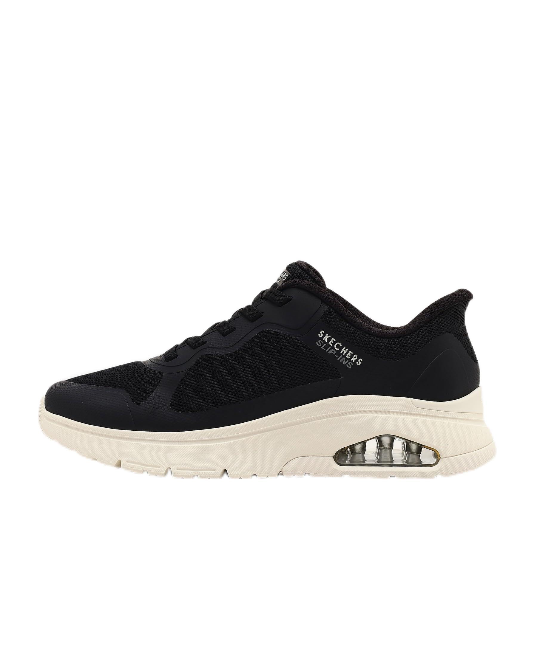 Skechers Men's Uno Flex-Ez Air Hands Free Slip-ins Sneaker, true black, 44 EU