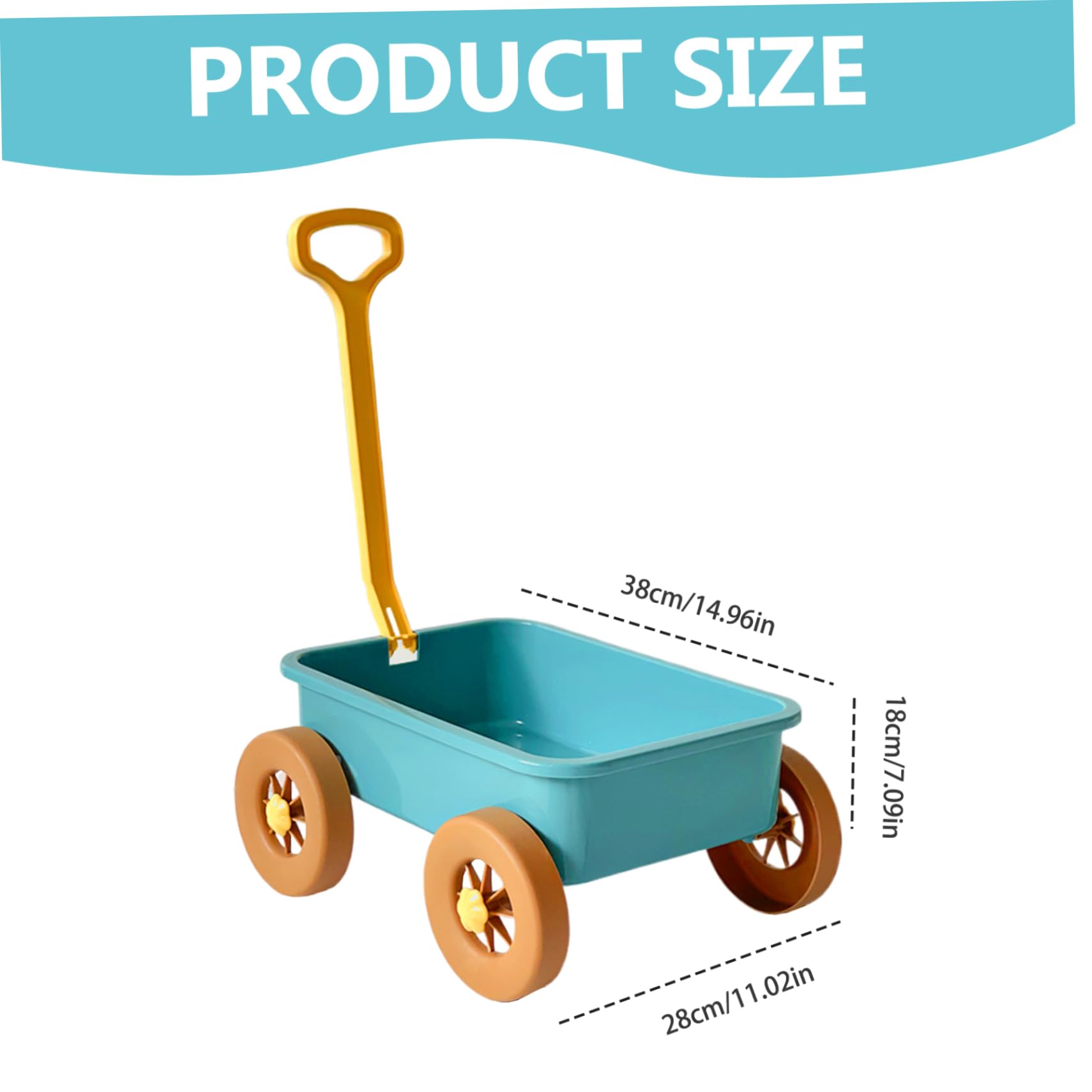 Carro Giocattolo, Carro Giocattolo in plastica per Bambini, 15x11x7, 1 Giocattoli da Spiaggia per Bambini per Giocare con Acqua/Sabbia, Giocattoli Verdi riutilizzabili per L'Estate, Blu, Piscina