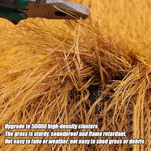 ZHWFDC Künstliche Strohrolle, Synthetisches Strohgrasdach, Tiki-bar-dachdach, Mexikanisches Strohgras. Strand-Hawaiian-Party, Gartenzaun-Dekoration Und Bar-Dekoration(Size:0.5 * 1m)