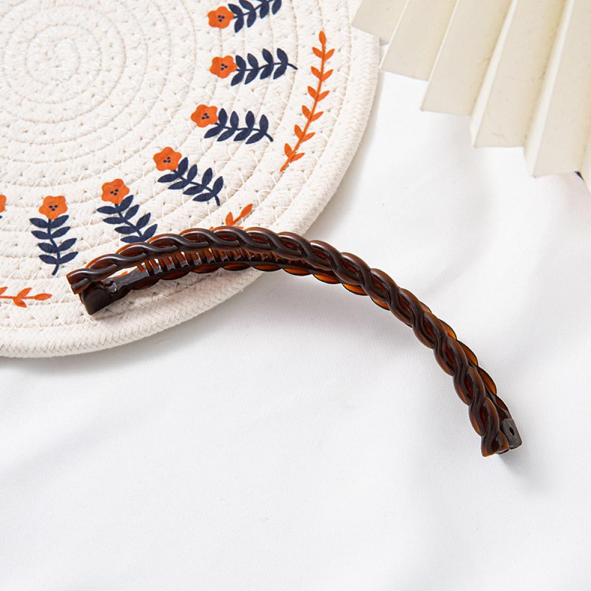 ARTIBETTER 12 Stück Bananen Haarspangen für Damen Große Haarklammern aus Kunststoff Schwarz Weiß Braun Haarstyling Accessoires für Dickes und Lockiges Haar Praktisches Reise