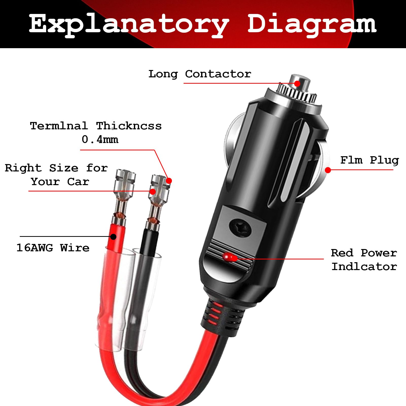 car cigarette lighter pinout Tietoy 12V Car Cigarette Lighter Plug With Lead and Wiring, 2 Pack16 AWG Car  Replacement Cigar Female Socket Male Plug Extension Cable Power Supply Cord  for Motorcycle Car Tractor (12V/24V) : Amazon.co.uk: