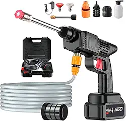 Lavadora de Alta Pressão Portátil Sem Fio a Bateria 24V, Lava Jato Recarregável com Maleta e Acessórios, Bivolt com Maleta e Mangueira 3m – Bivolt, Multiuso Automotiva e Doméstica
