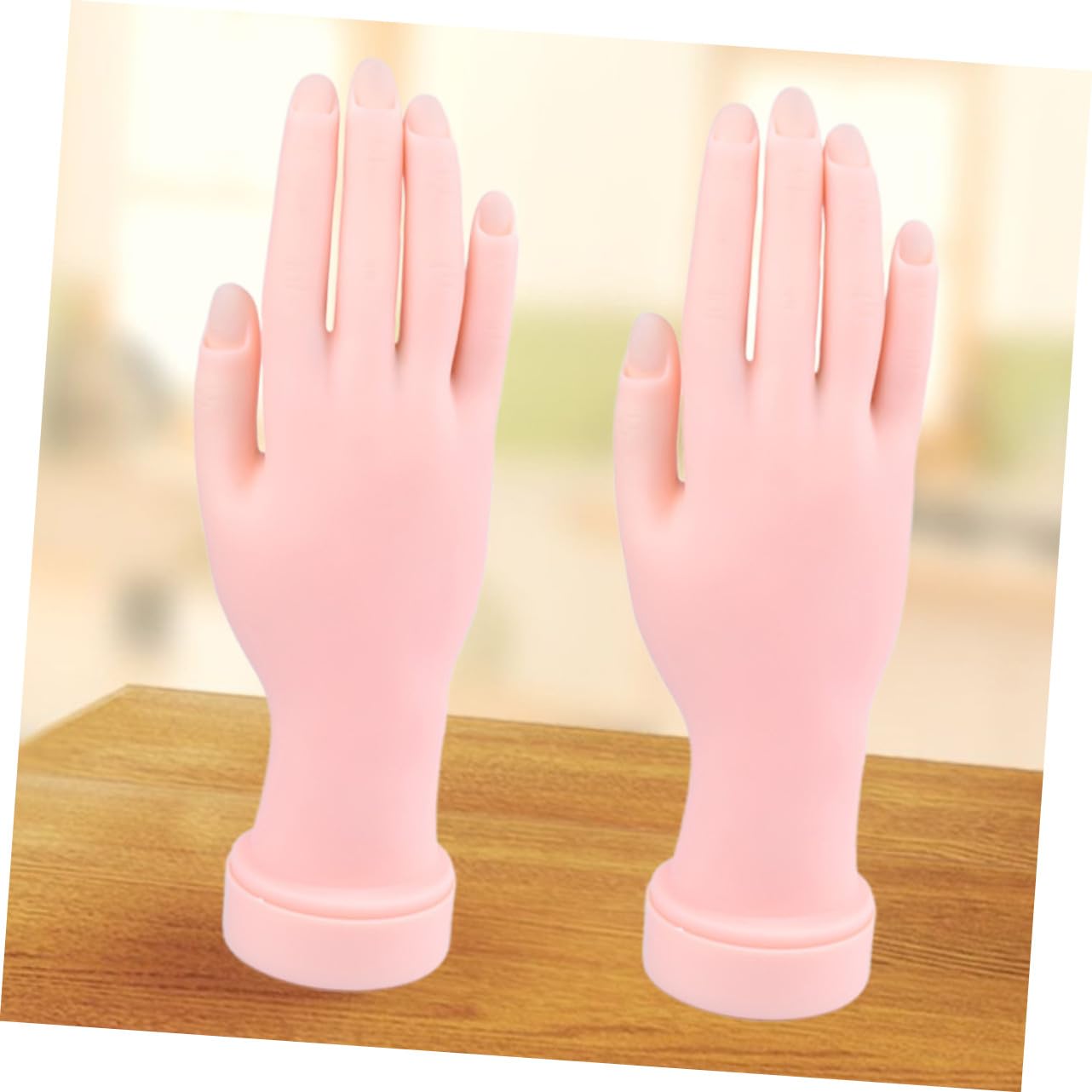 LIFKOME 2pcs Nail Art Practice Hand Model Life-sized Reusable Fake Hand for Manicure Training Insertable Nail Tips for Beginners and Salon Artists