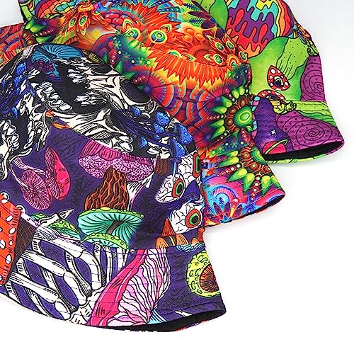 Image of Quanhaigou Bucket Hat for Men Women,Packable Reversible Printed Sun Hats,Fisherman Outdoor Summer Travel Hiking Beach Caps