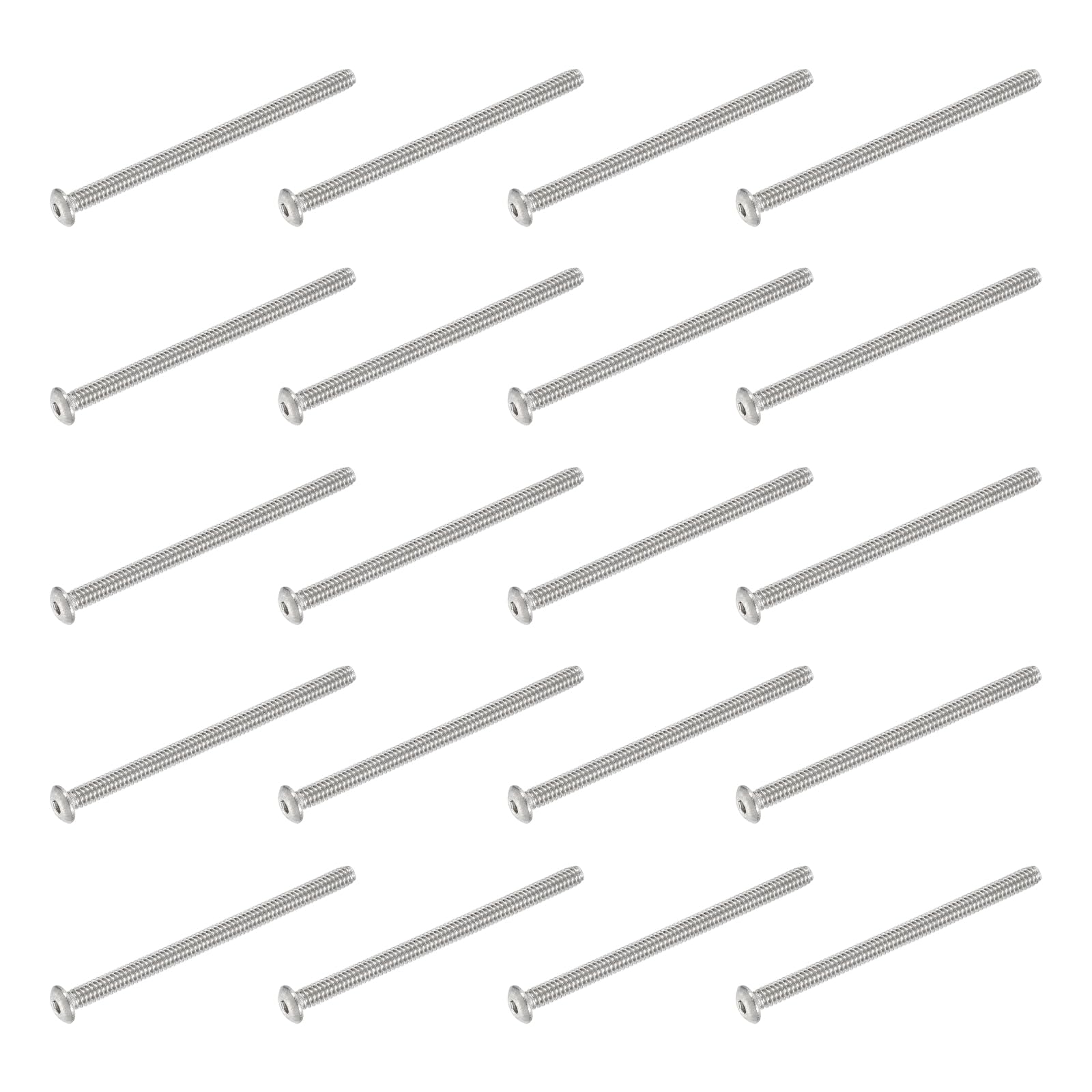 PATIKIL Button Head Socket Cap Screws, 20 PCS #4-40 UNC x 1-3/4 Inch 304 Stainless Steel Hex Drive Fully Thread Machine Bolts Screw for Furniture Water Pump Light Fixture, Silver — image 1