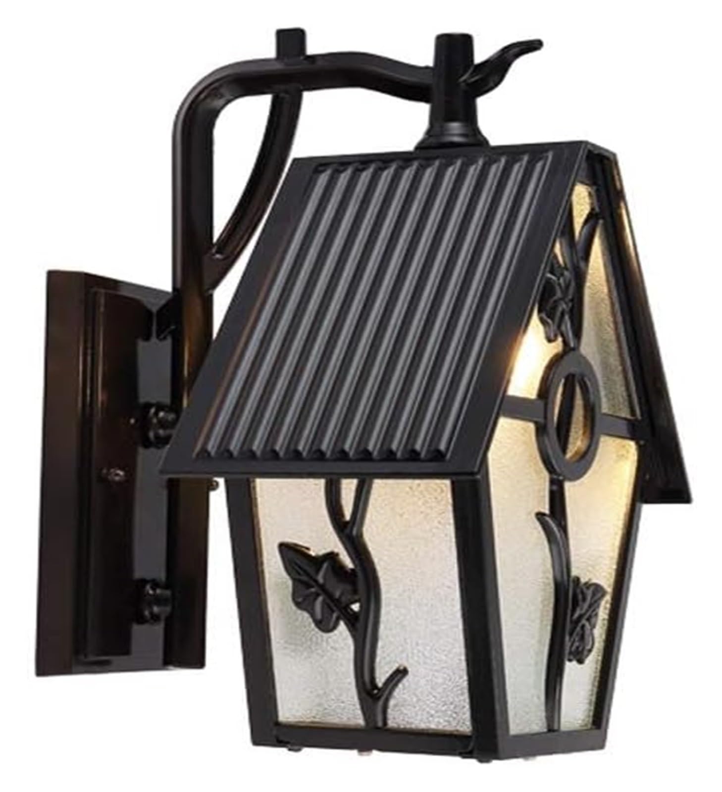Apliques de pared LED, lámpara de pared exterior con forma de techo, estilo retro creativo, resistente al agua IP55, para jardín, terraza, pasillo, aplique de pared de aluminio, luz para patio, s
