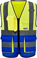 Vista 29 de Chalecos de seguridad reflectantes verdes A-SAFETY, talla 3XL