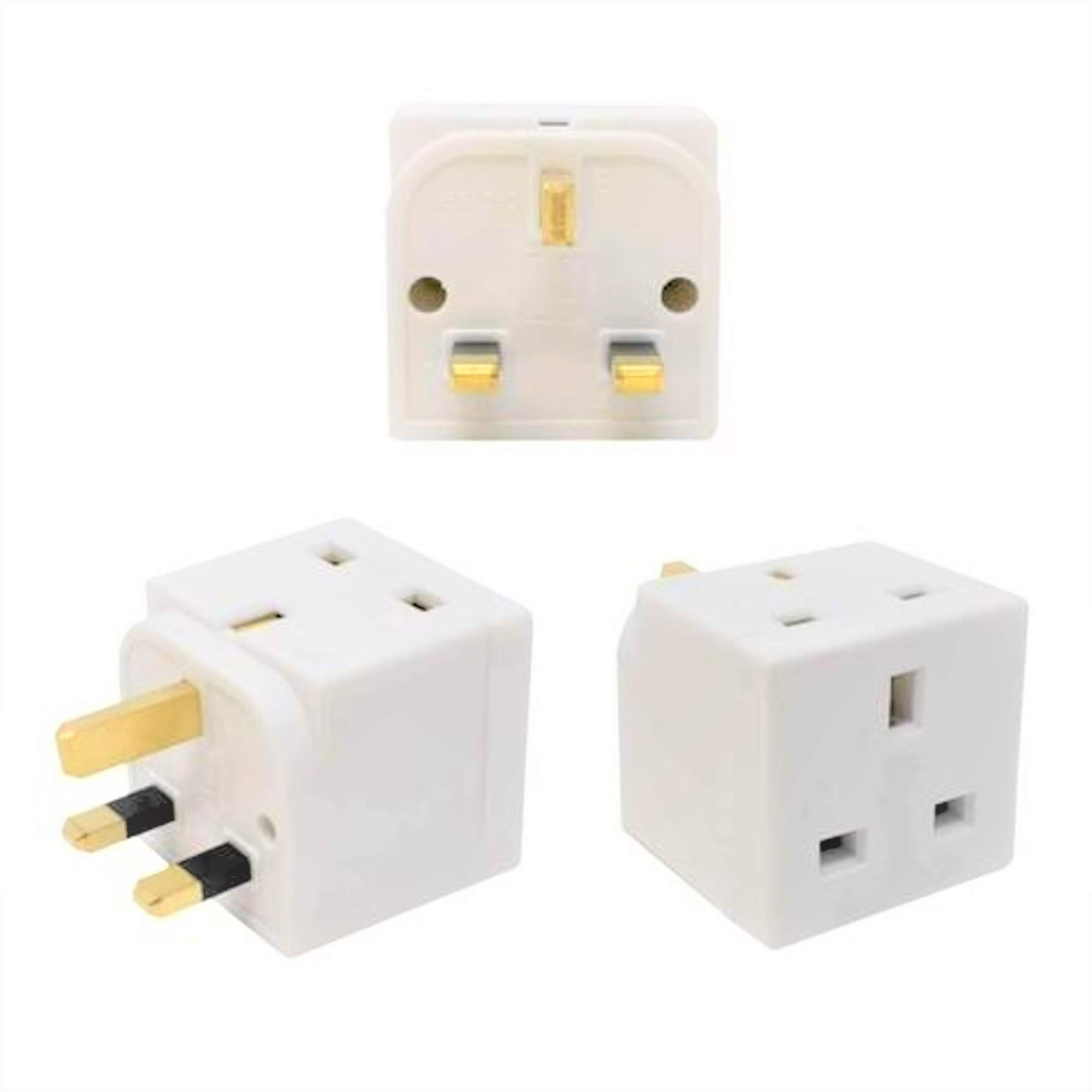 HomeBerg 2 Way Double Plug Adaptor Multi Plugs Extension Sockets