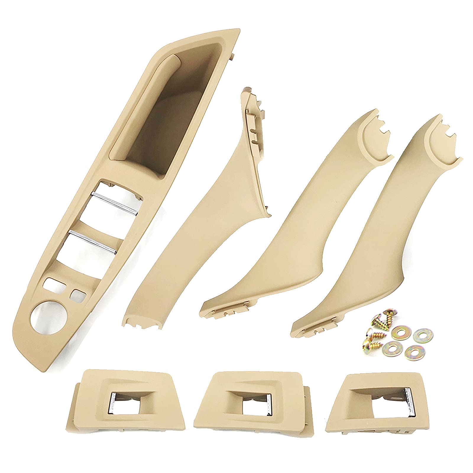 TUNTUNWindow Switch Panel Door Handle Compatible with BMW 5 Series 520 523 525 528 530 535 F10 F11 F18 2010-2016 Replaces 51417225875 Beige Kits