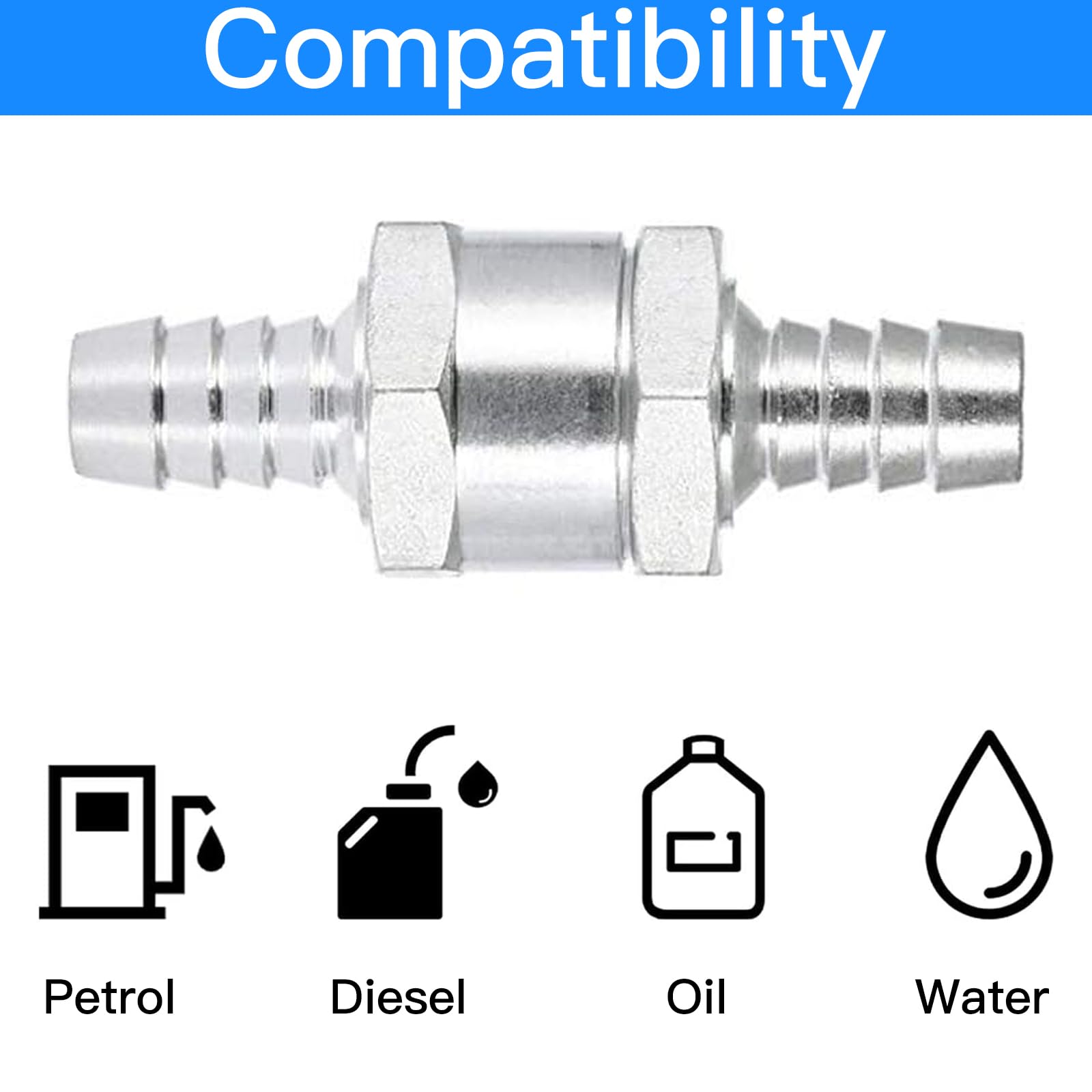4 Valvole Di Non Ritorno Per Carburante - 6,8,10,12mm Per Auto, Benzina, Diesel - Foto 9